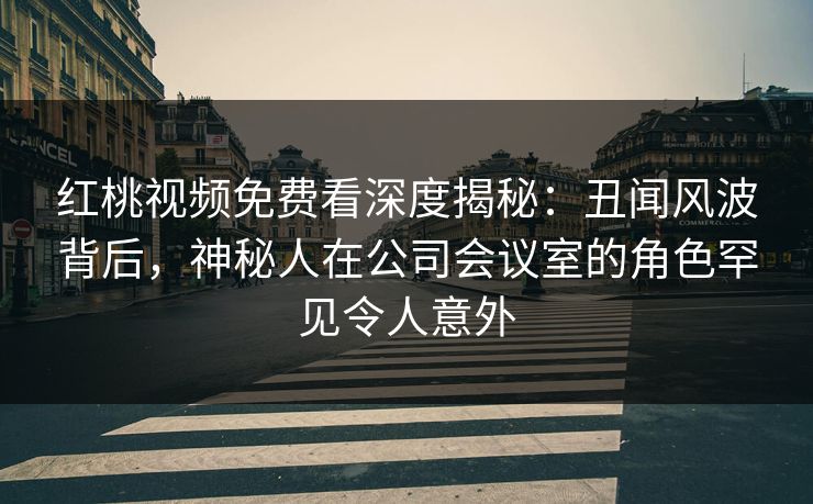 红桃视频免费看深度揭秘：丑闻风波背后，神秘人在公司会议室的角色罕见令人意外